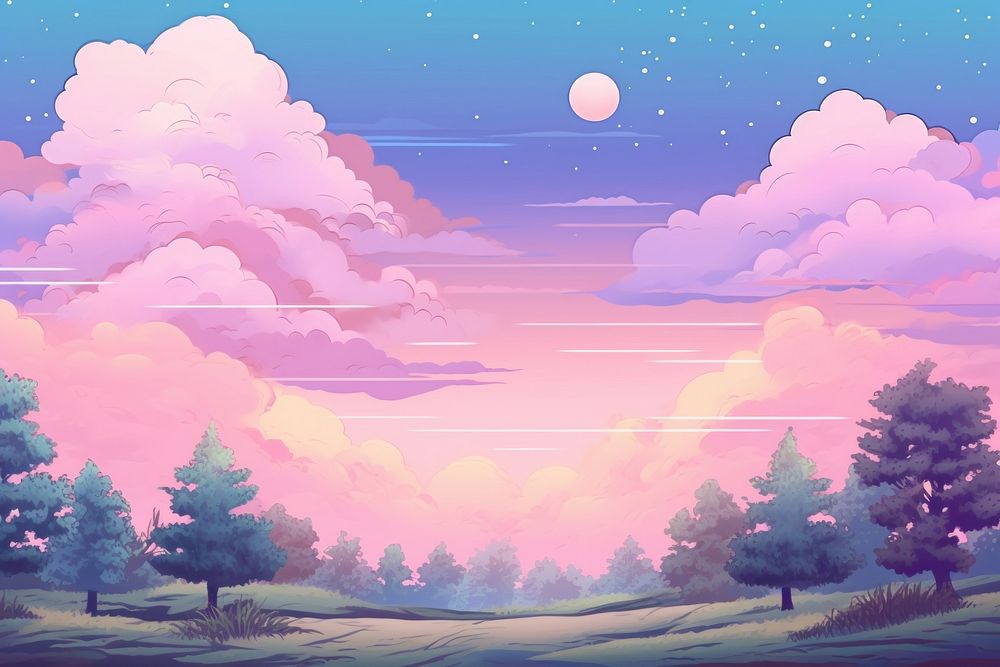 Illustration woodland landscape sky backgrounds.