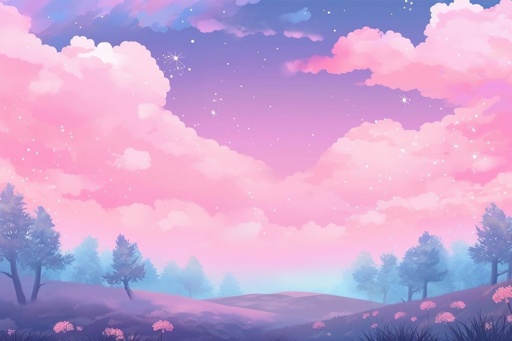 Illustration woodland landscape sky backgrounds.