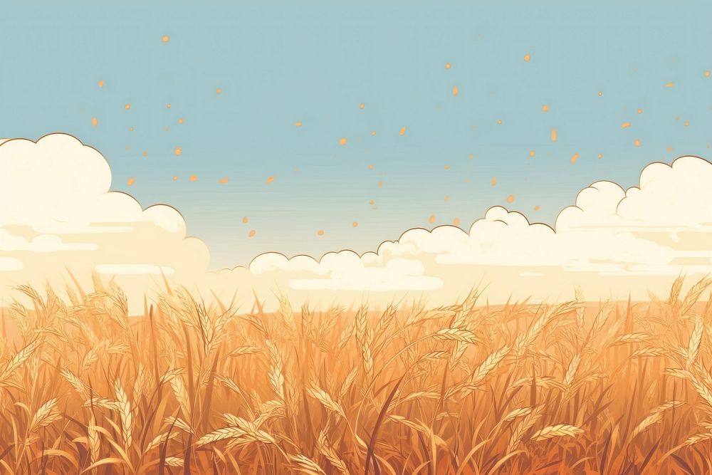 Illustration wheat field landscape agriculture backgrounds.