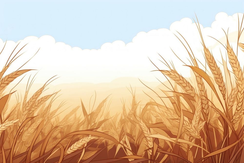 Illustration wheat field backgrounds landscape outdoors.