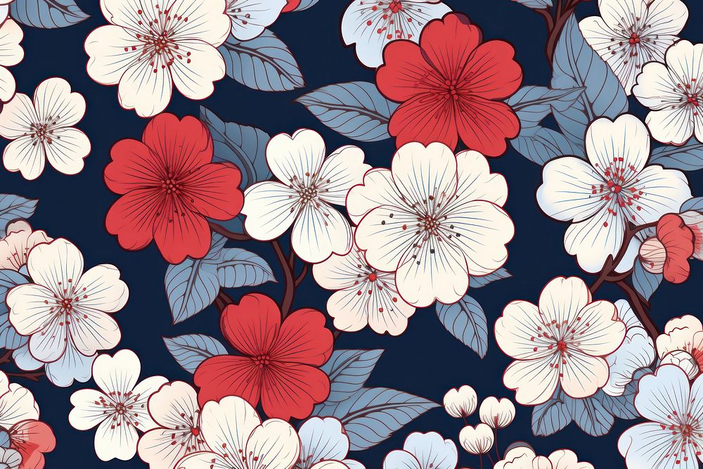 Japanese flower pattern plant inflorescence backgrounds.
