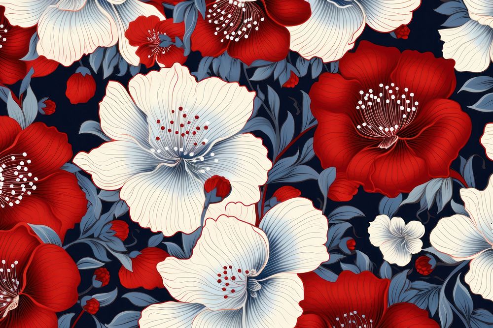 Japanese flower pattern hibiscus petal plant.
