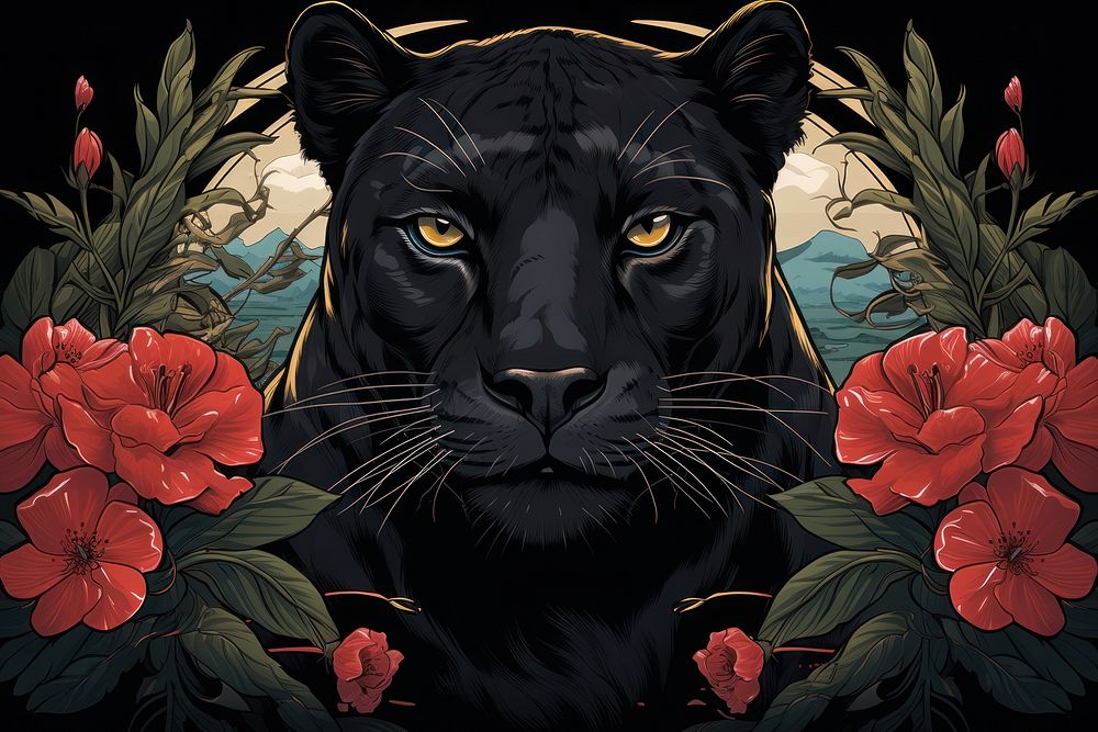 Panther panther flower wildlife.