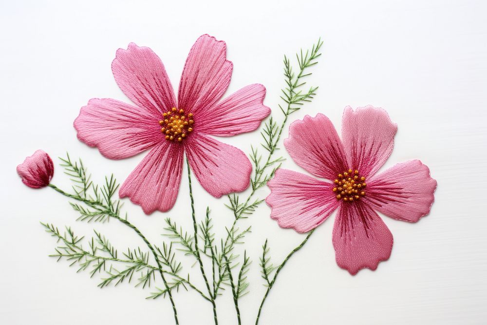 Embroidery blossom flower cosmos.