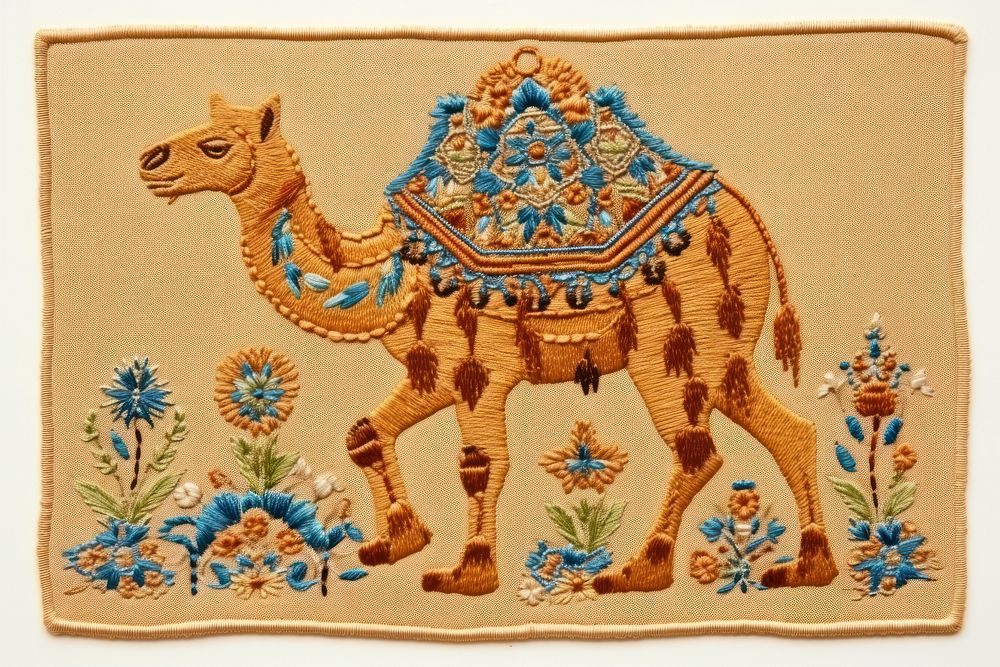 Embroidery camel pattern animal.