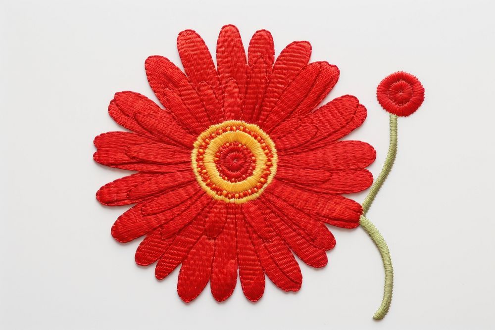 Embroidery pattern flower plant.