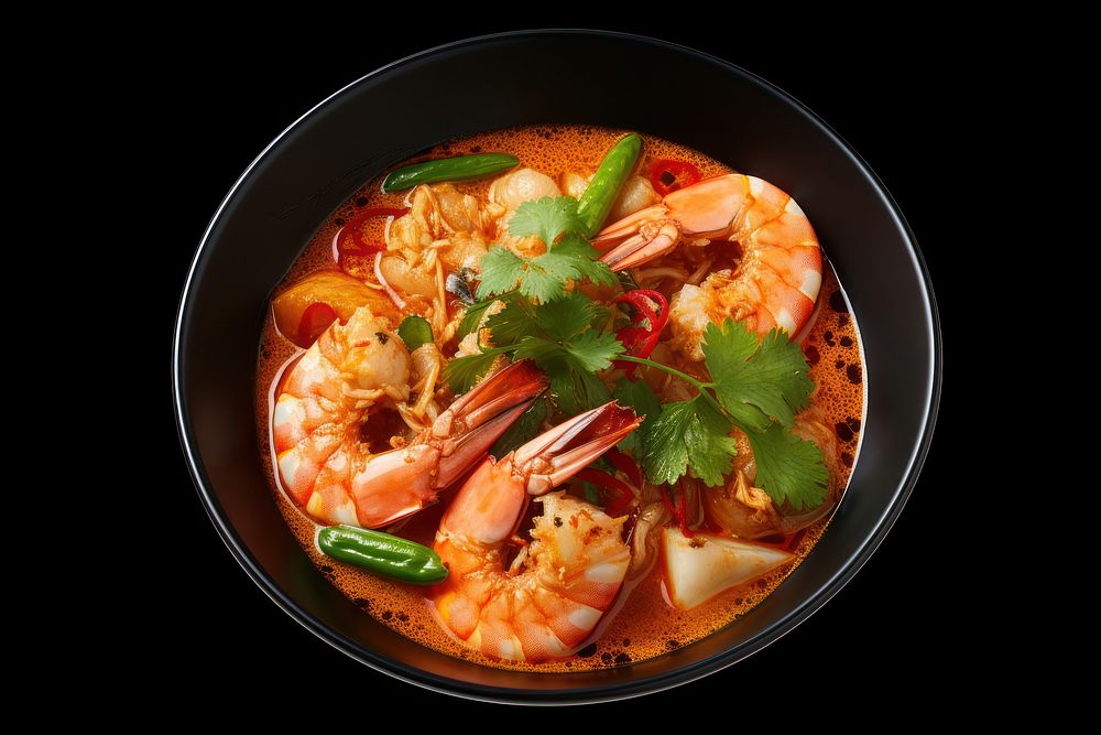Tom Yum Goong seafood shrimp plate.
