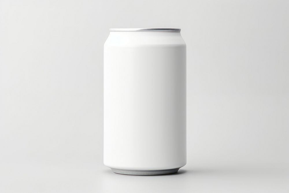 White Aluminum can  aluminum drink white background.