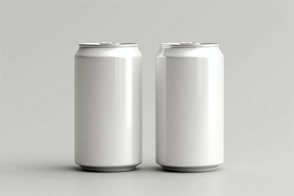 White Aluminum cans  aluminum white white background.