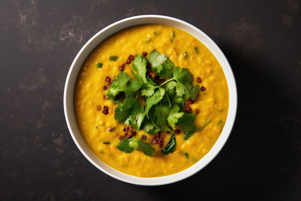 Daal south asian food bowl vegetable freshness.
