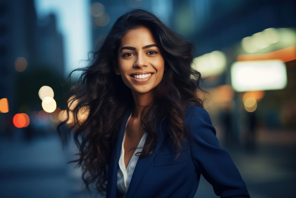 South asian businesswoman smile adult happy.