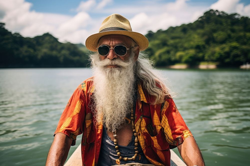 Latina brazilian senior man travel adult beard.