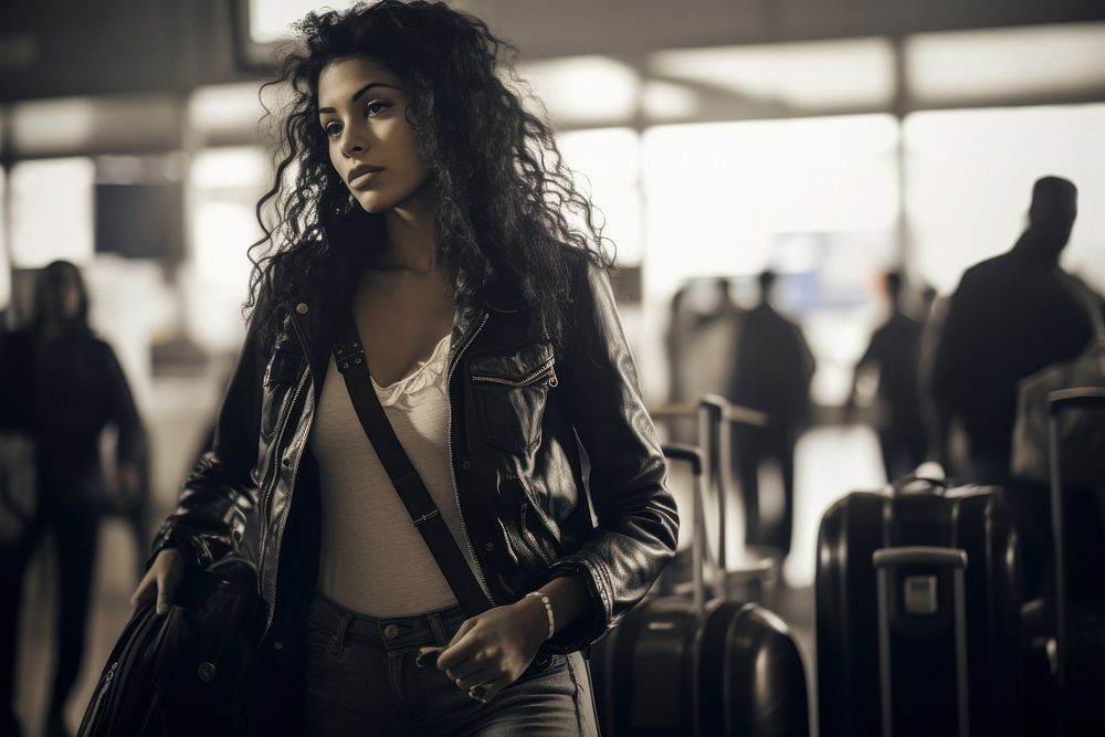 Latina brazilian woman jacket travel adult.