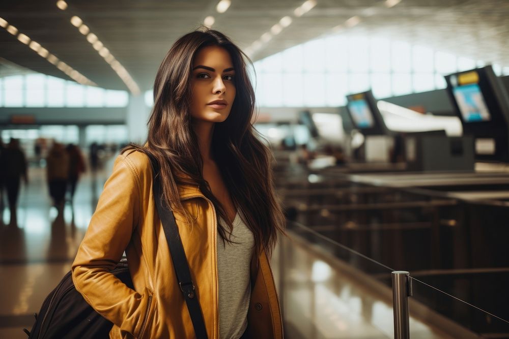 Latina brazilian woman airport travel adult.