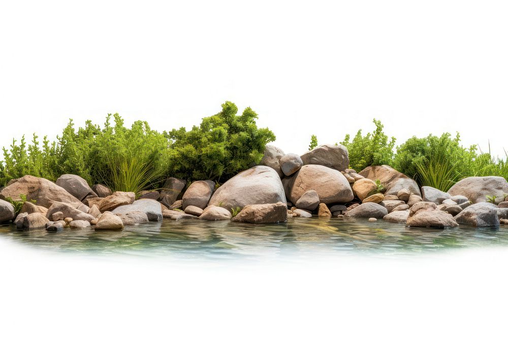 River side nature rock landscape. AI generated Image by rawpixel.