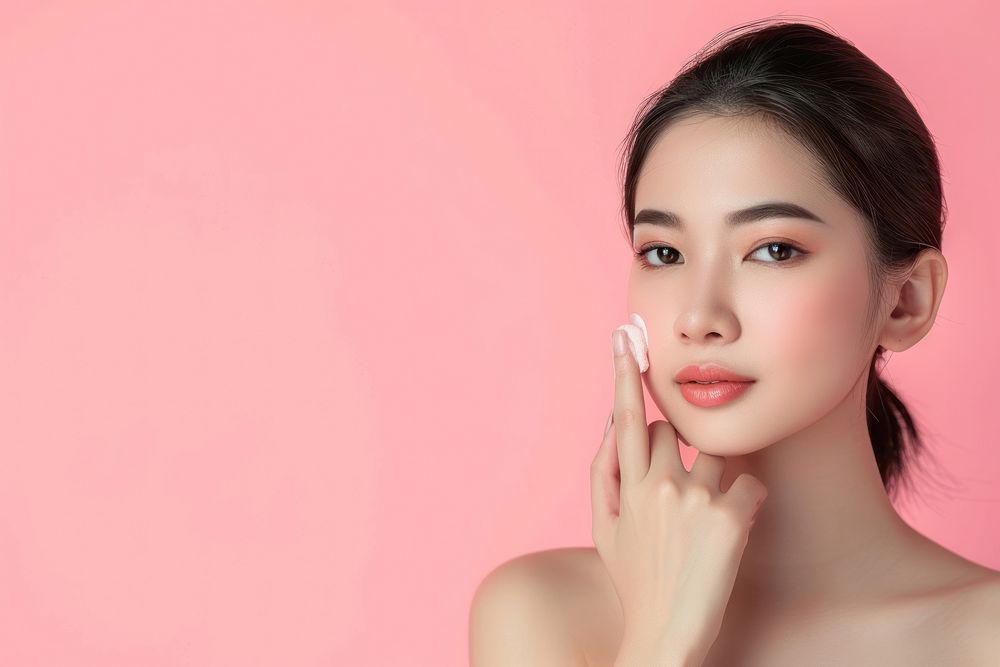 South east asian woman cosmetics adult skin.