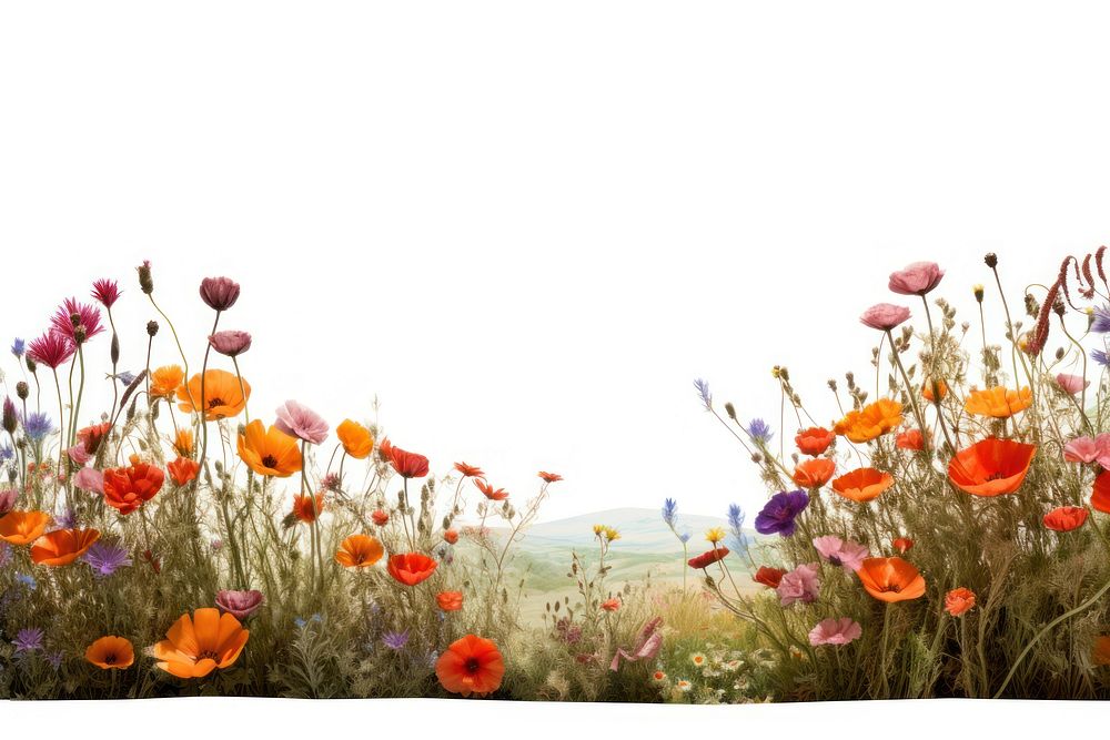 Wild flower hills nature landscape outdoors. AI generated Image by rawpixel.