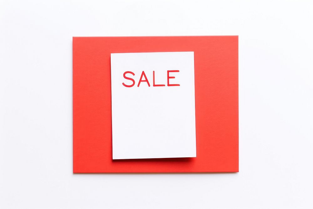 Sale text red white background.