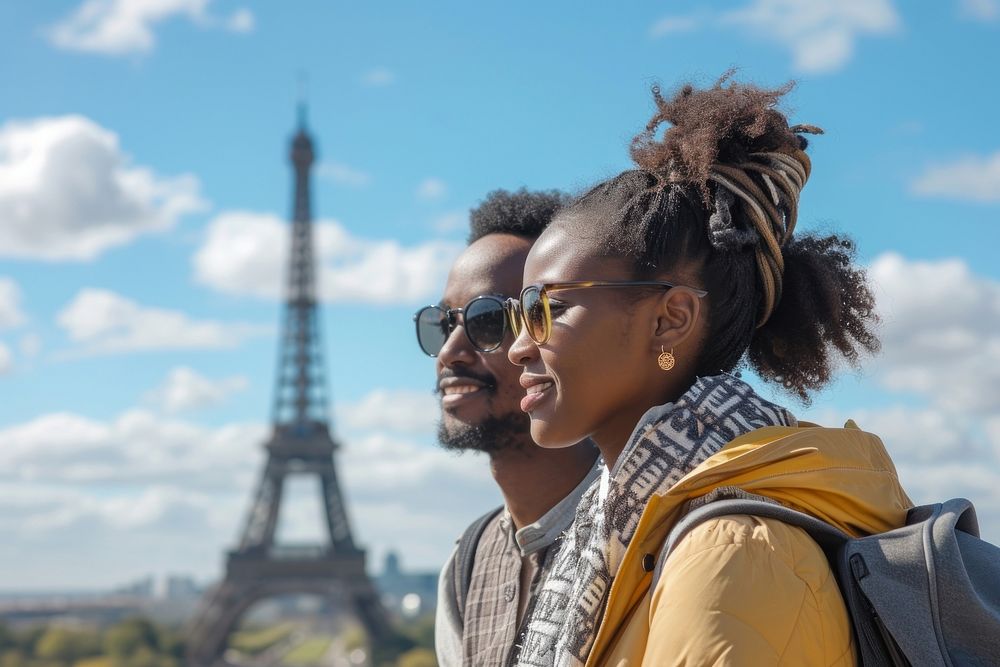 Ethiopian couple sightseeing in europe architecture sunglasses adult.