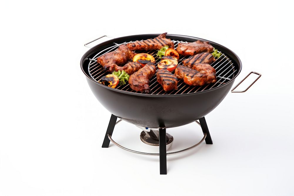 Kettle barbecue grill grilling cooking meat.