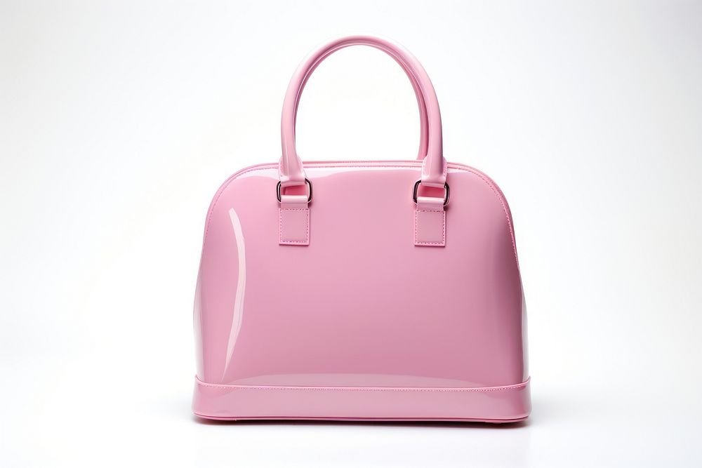 Pink female bag handbag purse white background.