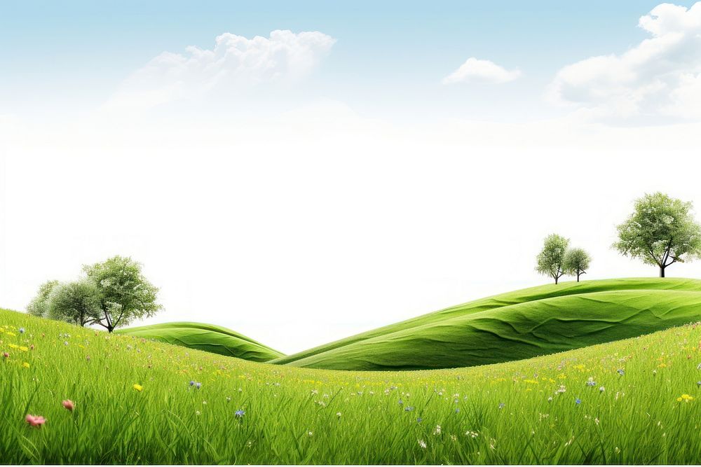 Summer hills landscape nature grassland. AI generated Image by rawpixel.