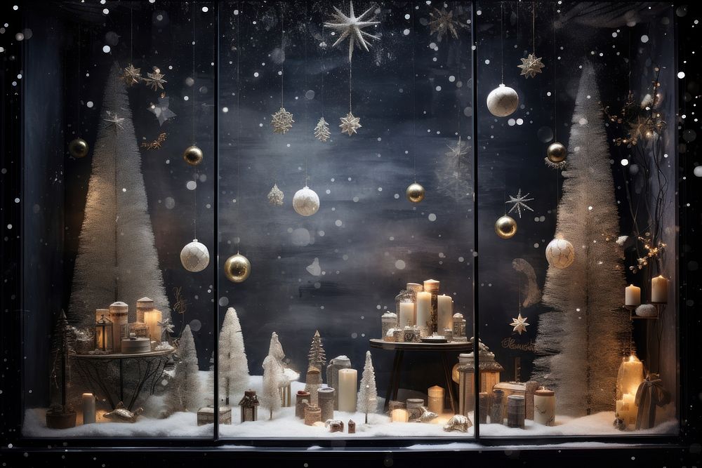 Christmas illustration decoration window window display.