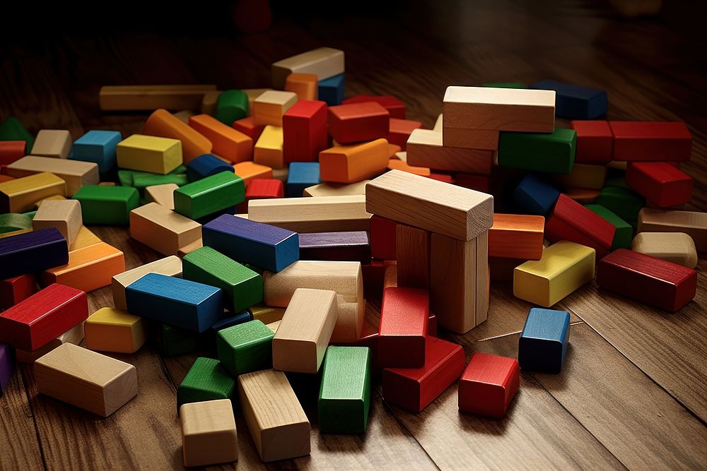 Toy wood block abundance.