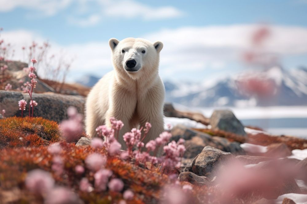 Polar bear wildlife outdoors animal.