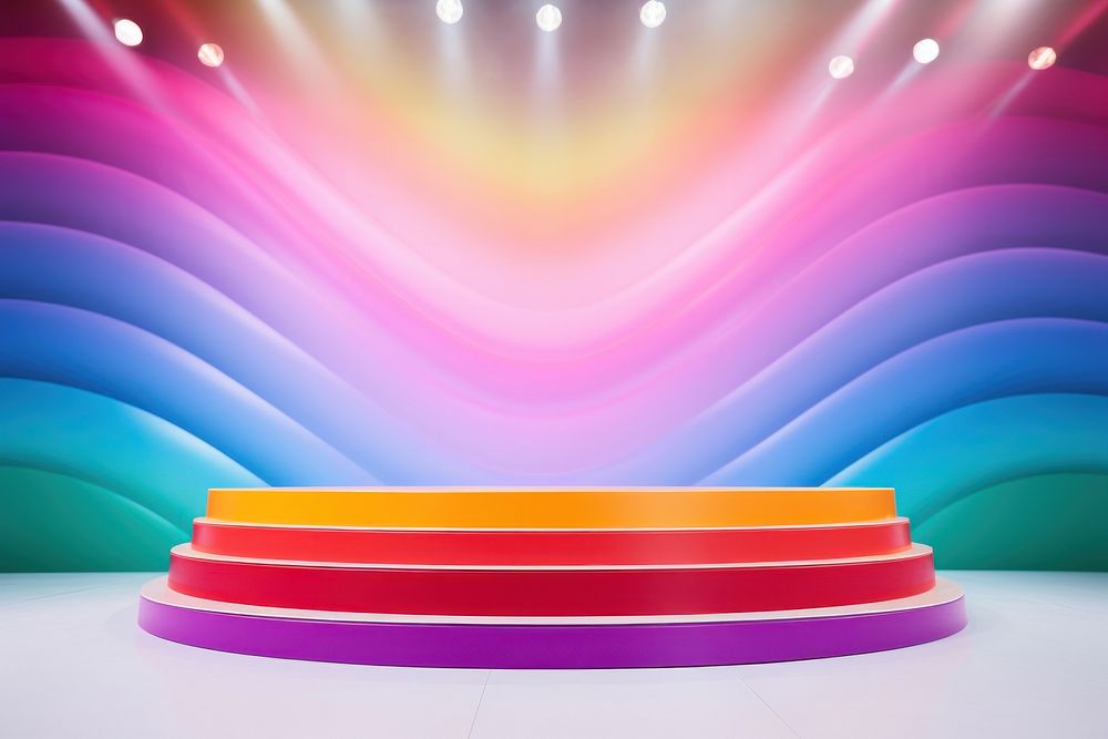 Rainbow color product podium light decoration abstract.