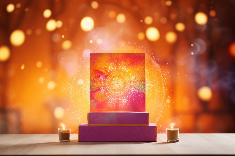 Diwali product podium spirituality illuminated celebration.