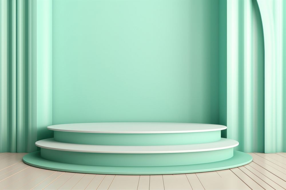 Mint green product podium architecture turquoise porcelain.