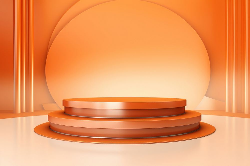 Orange product podium backgrounds lighting abstract.