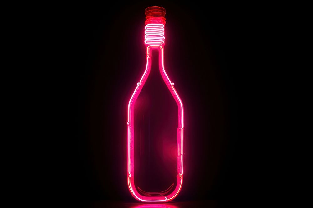 Neon bottle light drink.