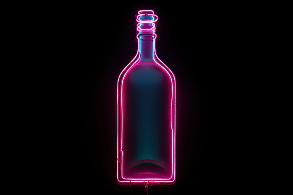 Neon bottle light glass.