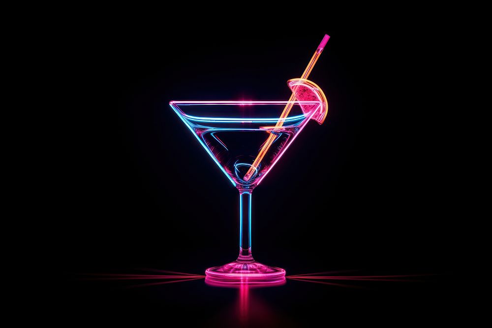 Neon cocktail martini drink.