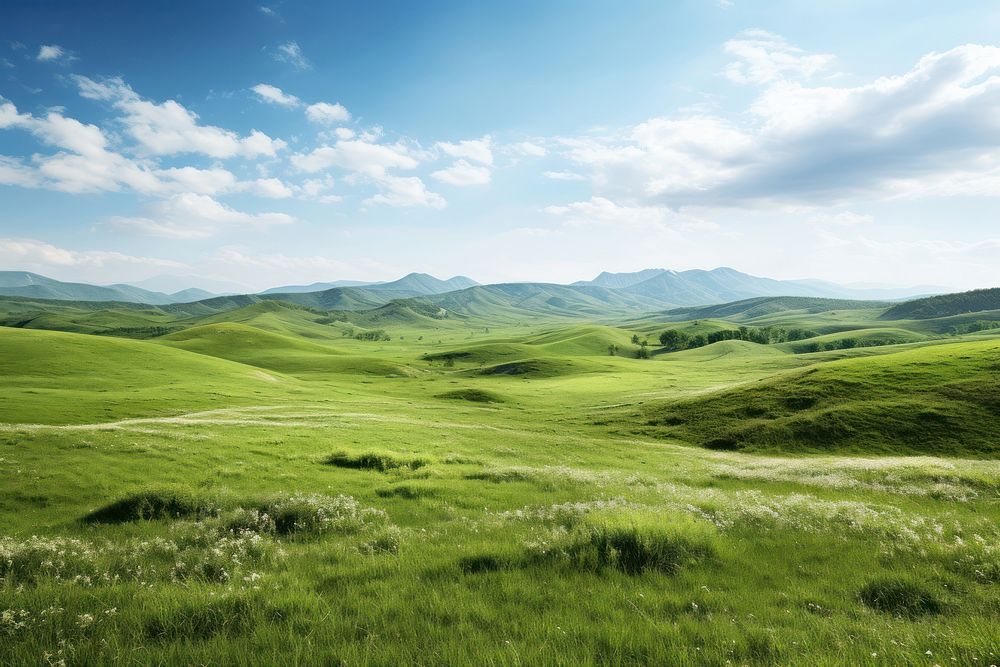 Hills grass landscape grassland.