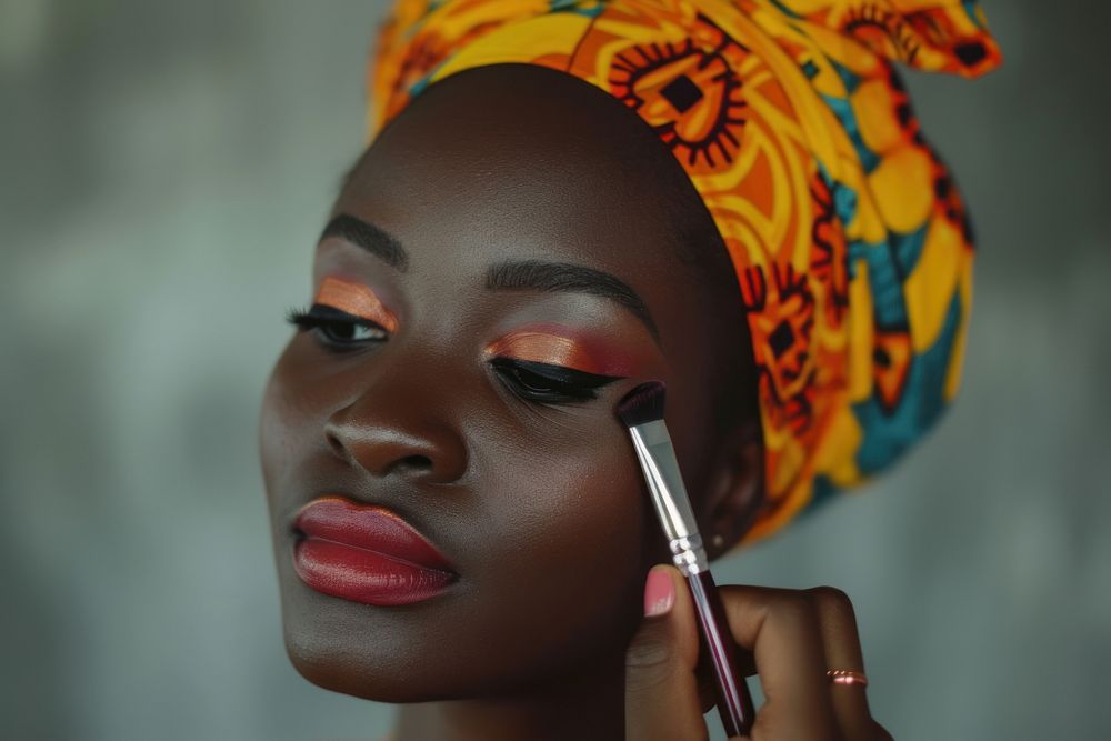 Nigerian woman cosmetics makeup adult.