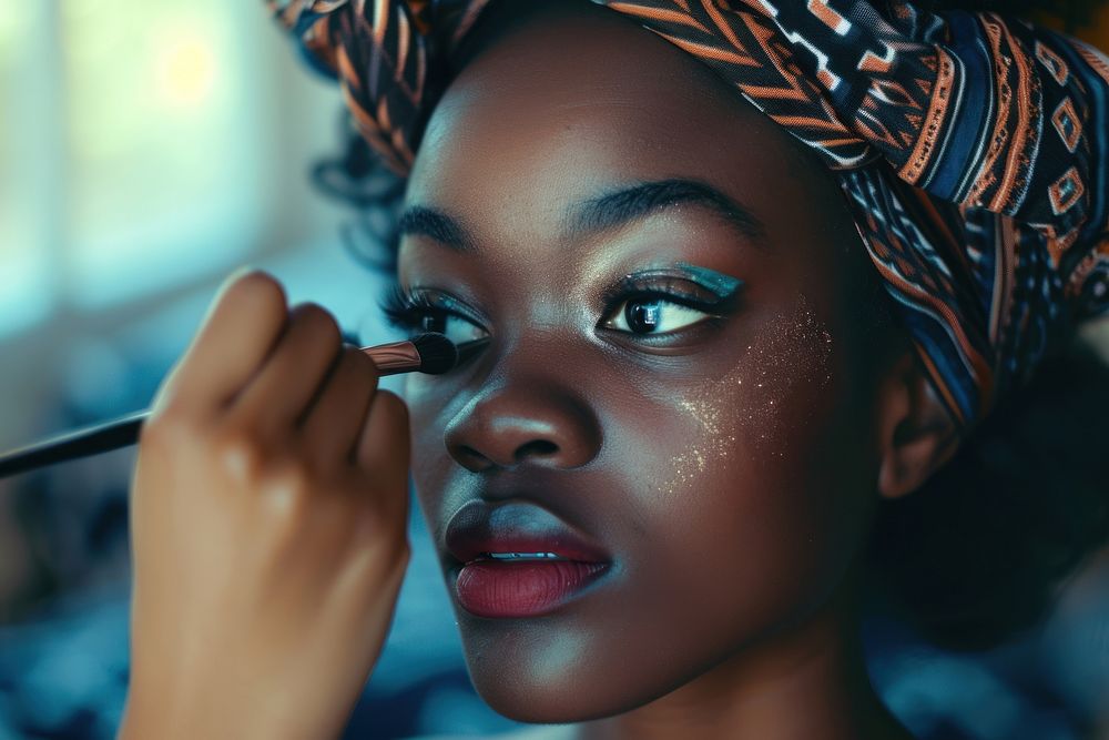 Nigerian woman cosmetics makeup adult.