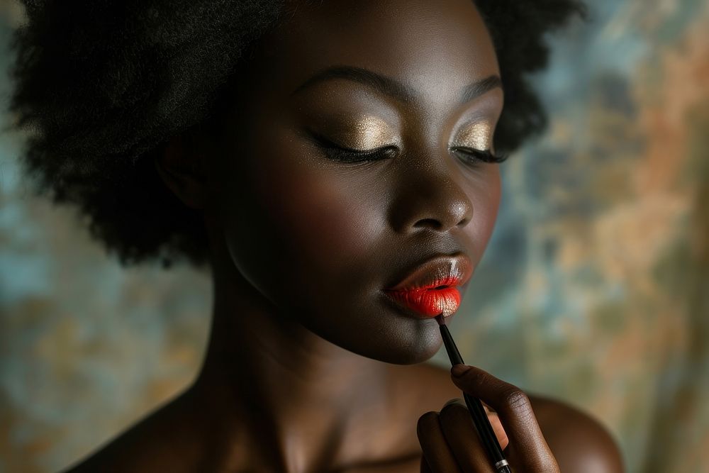 Black South African woman makeup adult perfection.