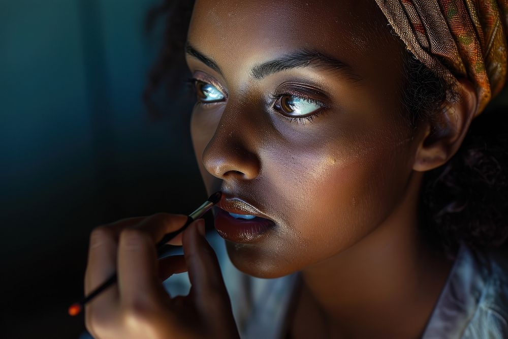 Ethiopian woman makeup adult hairstyle.