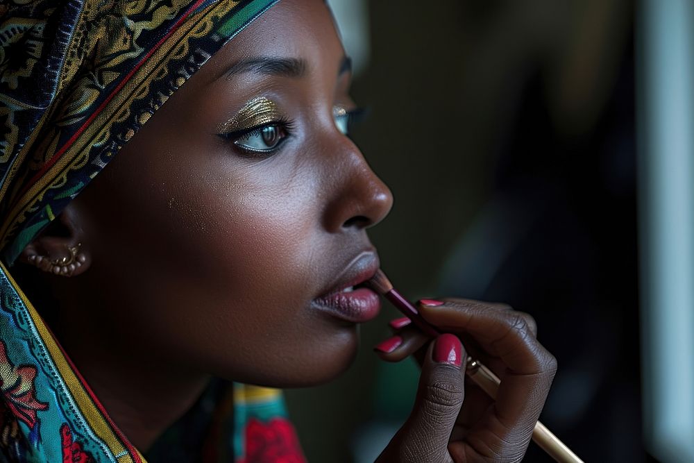 Somali woman makeup adult headscarf.