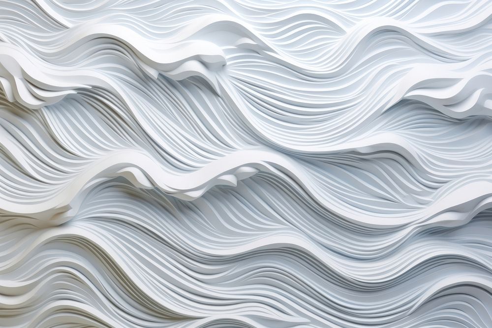 Sea wave bas relief pattern white art backgrounds.