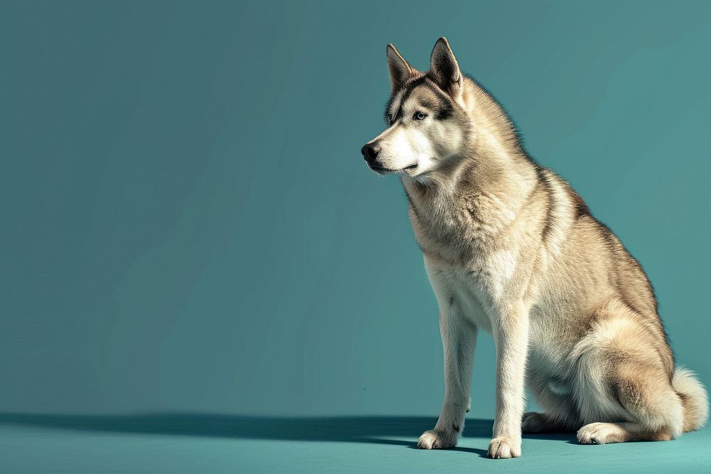 Siberian huskey dog mammal animal wolf.