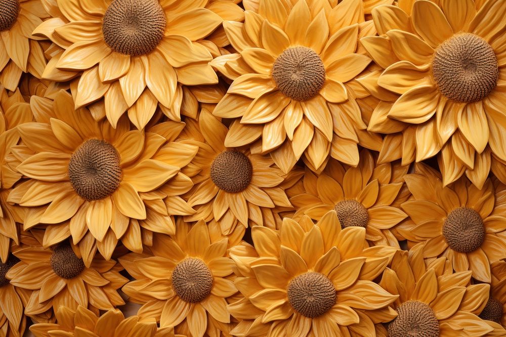 Sunflower bas relief pattern petal plant inflorescence.