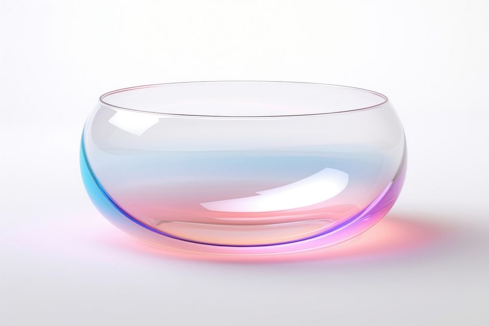 Glass transparent sphere white background.