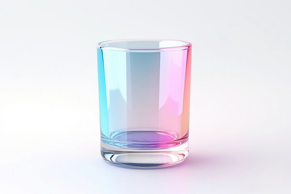 Glass transparent vase white background.