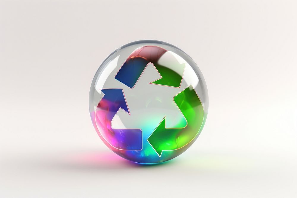 Recycle icon sphere white background technology.