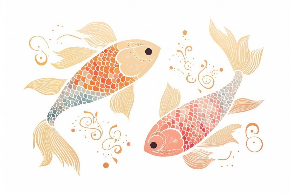 Two koi fish swimming goldfish animal underwater.