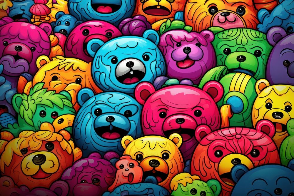 Bear backgrounds mammal doodle.